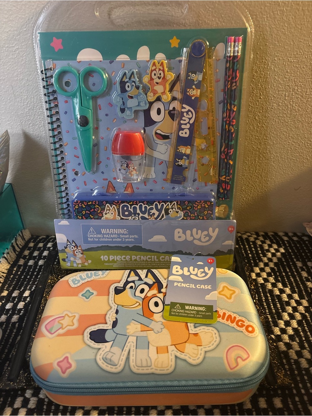 Blue Set - Hard Pencil Case & Stationery